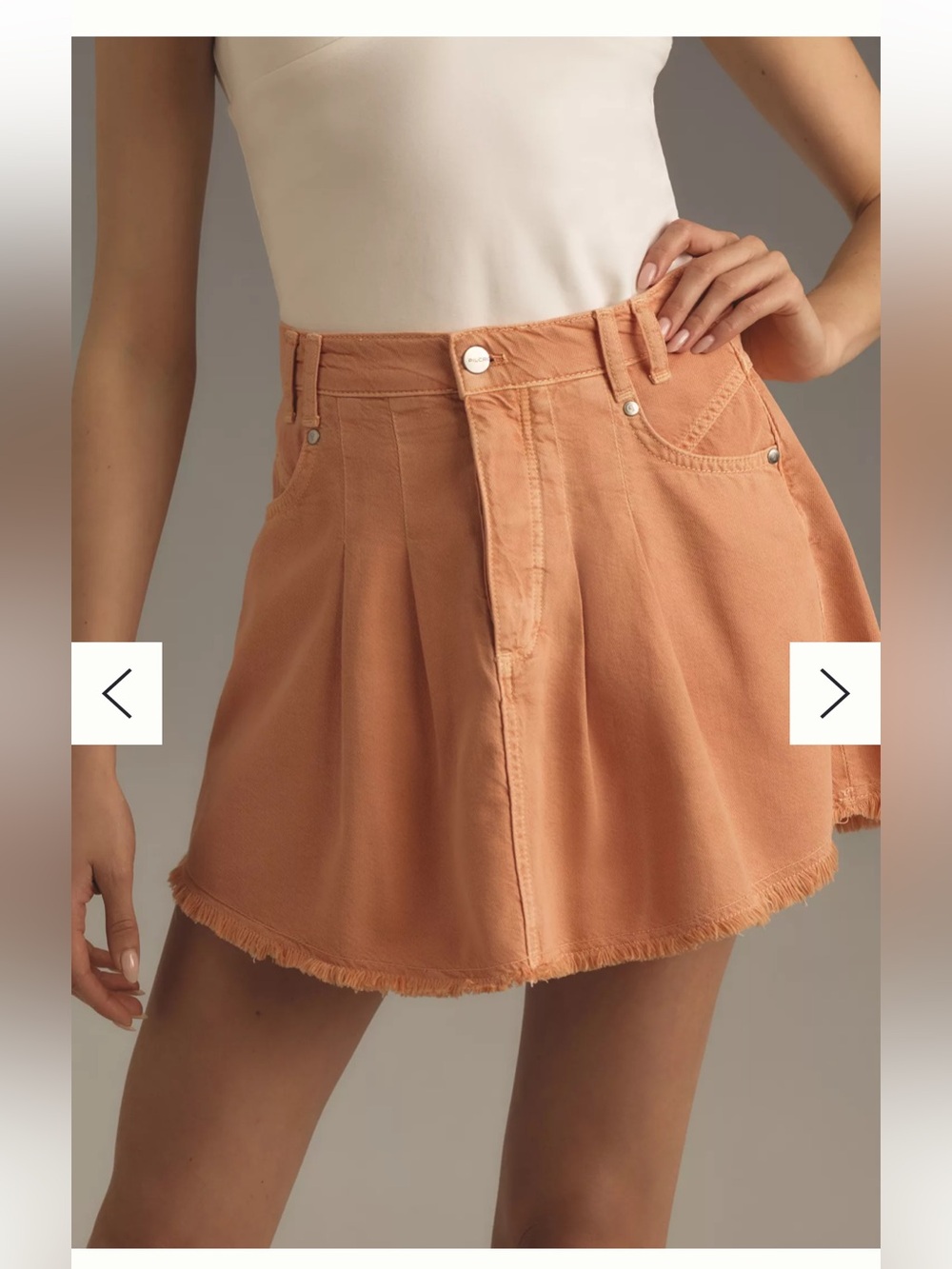 BNWT Anthropologie Pilcro Pleated Micro Denim Skirt Size 8